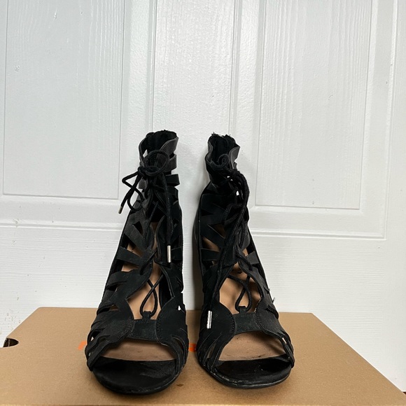 Black chunky heels with mirrored inside - Picture 5 of 5